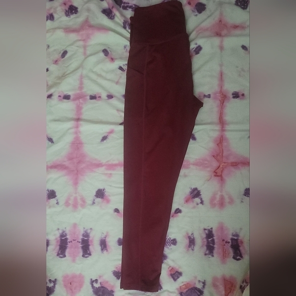 Ideology Solid Burgundy Yoga Pants - Picture 4 of 10